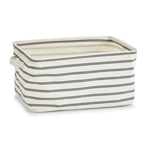 Zeller Aufbewahrungskorb Stripes, Canvas, grau