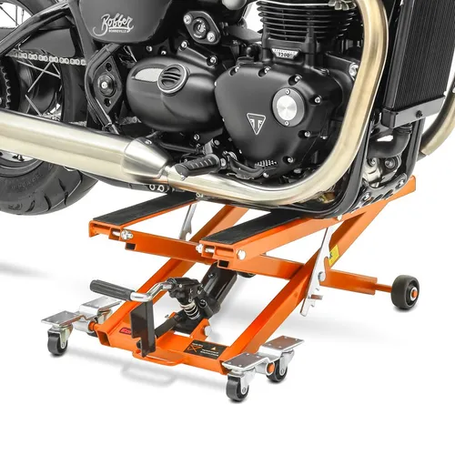 ConStands Mid-lift XL Motorrad Hebebühne - Wagenheber für Motorräder, bietet ultimative Stabilität und Sicherheit bis 500 kg, ideal für Werkstatt und Garage.