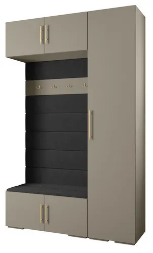 ABIKS MÖBEL Kompaktgarderobe INOVA 3 SATZ 19 - Stilvolles Möbelset mit Kleiderstange - Elegante Kompaktgarderobe mit Kleiderstange und Regalen, ideal für die platzsparende Aufbewahrung. Robuste Materialien und modernes Design bringen Ordnung und Stil in jeden Raum.