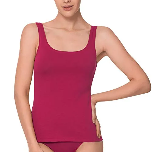 Celodoro Damen Basic Tanktop Achselhemd (1 Stück) Trägertop aus Baumwolle - Berrytöne XL