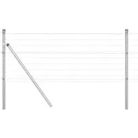 vidaXL Zaun mit Pfosten Silber 0,6 x 25 m aus Stahl - Gartenzäune aus hochwertigem, pulverbeschichtetem Stahl, wetterfest und rostbeständig - ideal für eine stilvolle und langlebige Abgrenzung deines Außenbereichs.