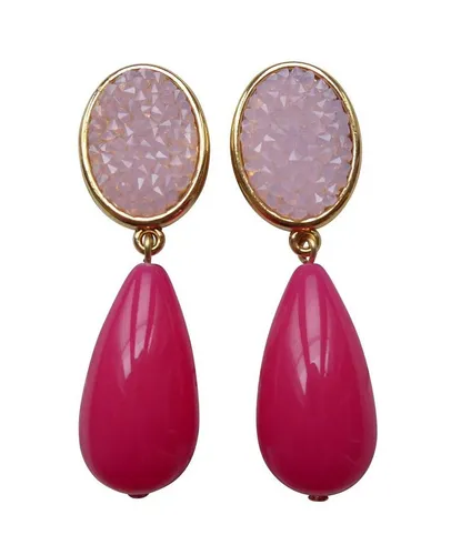 Mugello Paar Ohrstecker Elena rosa-pink Strass-Ohrringe magenta Modefarbe festlich, made in Germany Designer JustWin, Statementohrringe