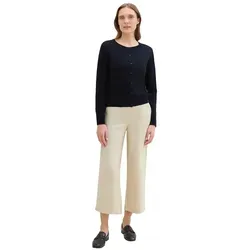 TOM TAILOR Damen Basic Strickjacke mit Rundhalsausschnitt - Strickjacke in Sky Captain Blue, aus weicher Baumwolle-Viskose Mischung für hohen Tragekomfort. Ideal für Freizeit und besondere Anlässe, Regular Fit mit stylishen Details.