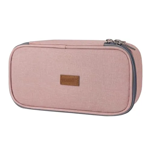 Yommie Federmäppchen Federtasche Mädchen Mäppchen Teenager Single Etui Groß Federmappe Schule Schlampermäppchen Federpenal Schulmäppchen Federschachtel Schlamperbox Pink