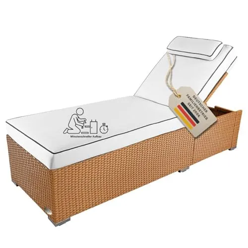 RS Trade Gartenliege Sonnenliege Verona High in beige von RS Trade