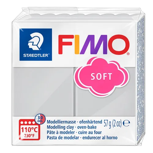 Fimo Soft 80 delfingrau ofenhärtende Modelliermasse 57g 34,21€/kg