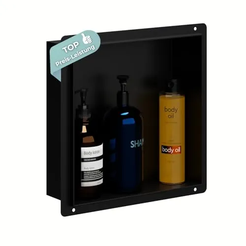 HAGO24 DIY Duschnische 30x30cm - Elegante Wandnische aus Edelstahl - Badezimmerablagen & -regale - Optimale Raumausnutzung mit 100% Dichtheit und stilvollem, rostfreiem Edelstahl für eine einfache Reinigung und langlebige Nutzung.