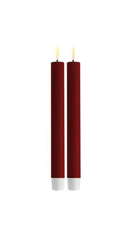 Stabkerze LED 24 cm bordeaux in rot von Deluxe Homeart