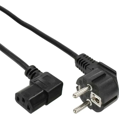 InLine® Netzkabel Schutzkontakt gewinkelt zu Kaltgerätestecker C13 schwarz 0,3m