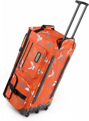normani Reisetasche Reisetrolley 80 Liter mit 3 Rollen in orange von normani