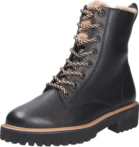 Paul Green 8175-016 Schnürstiefel schwarz 42 EU - Wanderschuhe in Größe 42, aus hochwertigem Glattleder, ideal für kalte Tage dank warmem Futter und rutschfester EVA-Sohle.