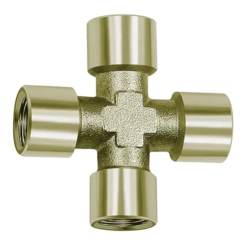 RIEGLER 112799-N 255.02 Kreuzstück, 4 x innen, G 1/4, SW 13, Messing vernickelt, 1Stk