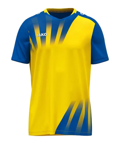 JAKO Unisex Trikot Vintage, Kurzarm, gelb/royal, XXL - Trikots für Herren & Damen im stylischen Retro-Look, atmungsaktiv mit Keep Dry Funktion für optimalen Tragekomfort beim Sport und aus 100% recyceltem Polyester.