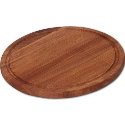 HOFMEISTER® Schneidebrett aus Eichen-Holz, rund 30 cm mit Saftrille