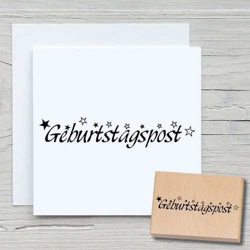 Stempel Geburtstagspost - Motivstempel Holzstempel Scrapbooking Karten Feier DIY