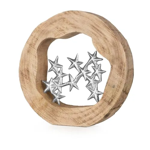 Moritz Skulptur Sternenhimmel aus Silber und Mangoholz in silber von Moritz