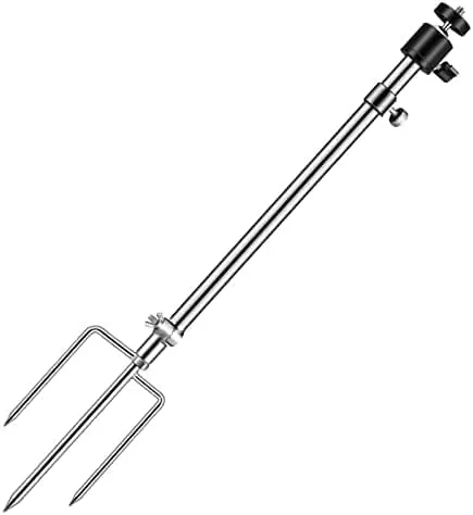 Folgtek Stative Wildkamerahalterung Angellicht Halterung Stand Outdoor Erdspieß Metal Faltbare Edelstahlhalterung, 360° Verstellbar, Universalgewindeanschluss 1/4''-20(6mm) für Solarpanel, Wildkamera