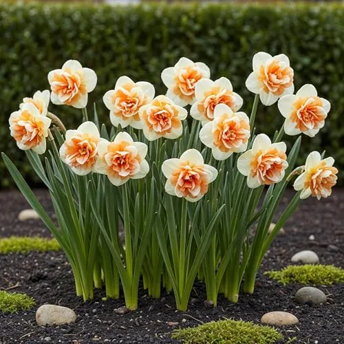 GreenboutiQ - Blumenzwiebeln - Narzissen Zwiebeln Replete - Bulbs Hardy Perennial - Farbe Weiß und Orange - 10 Stück - Zwiebelgröße 10/12 - XXL Pack