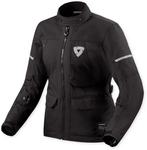 Revit Convergent H2O Damen Motorradjacke Gr. 40 - Schwarz - Wasserdichte Motorradjacke für Damen in Größe 40. Mit optionalen Protektoren für Ellbogen, Schulter und Rücken, ideal für alle Jahreszeiten und zuverlässigen Schutz.