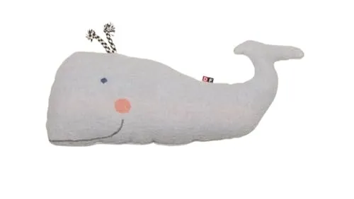 David Fussenegger Kissen gefüllt Juwel 'Wal' 39 x 16 cm - Kissen in Wal-Form, flauschiger Flanellbezug aus 95% Baumwolle, waschbar bei 30°, ideal als ausgefallenes Kuschelaccessoire für Kinderzimmer oder als Deko.
