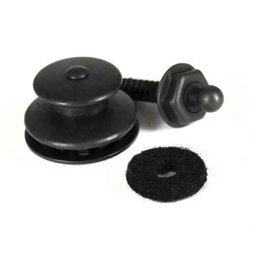 Loxx Security Locks Black Chrom - Professionelles Gurtbefestigungssystem für E-Gitarre und Bass, extrem robust und hält Zugkräfte bis zu 1000 N. Einhändige Handhabung und inklusive Montageschlüssel.