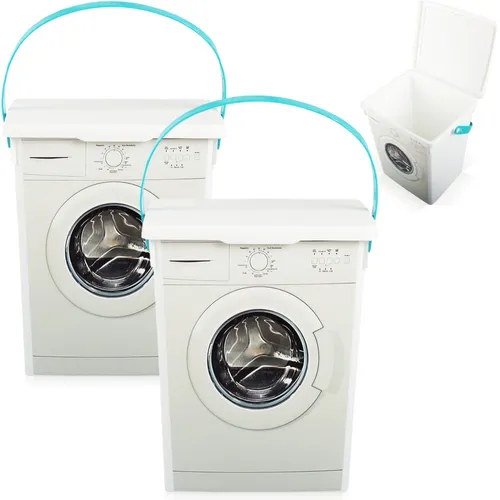 2x Waschpulverbox 5L Waschmittelbox Behälter Waschmittel Pods Waschmitteldose