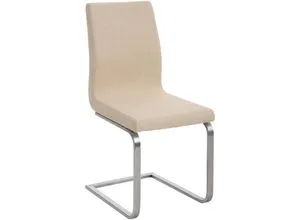 CLP Esszimmerstuhl Belfort Stoff Freischwinger - Moderner Schwingstuhl mit ergonomischer Rückenlehne für gesunde Sitzhaltung und maximalen Komfort, ideal für Esszimmer und Wohnzimmer. Robustes Edelstahlgestell sorgt für Langlebigkeit und stilvolle Optik.