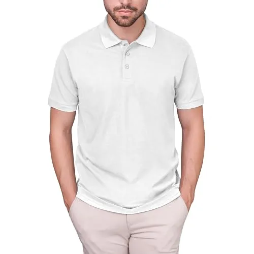 HRM Herren Luxury Polo, weiß, Gr. 2XL I Premium Polo Shirt Herren aus 100% Baumwolle I Basic Polohemd bis 60°C farbecht waschbar I Hochwertige & nachhaltige Herren-Bekleidung