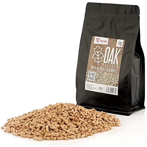 BBQ-Toro Grillpellets Eiche aus 100% Eichenholz | Eichenpellets für Grill, Smoker, Pellet-Pizzaofen und Heizungsanlagen | Grillpellets Smoker, Holzpellets Smoker, Pellets zum Heizen (1 kg)