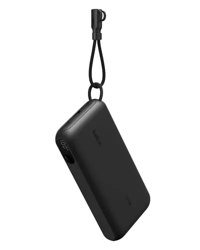 Belkin Powerbank 20.000 mAh – Schnelles Laden für iPhone, Galaxy & iPad - Externe Handyakkus mit 20.000 mAh, 20 W Leistung und digitaler Akkuanzeige – ideal für unterwegs und sorgt für bis zu 87 Stunden zusätzliche Nutzung.