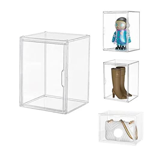 Dasellfa Vitrine Schaukasten Box Acryl Vitrine, Sammlervitrine mit Tür, Für Minifiguren, Figuren Vitrine Kleine, Action Figuren Spielzeug, Modellautos, Sammelfiguren (36*27*25.5cm)