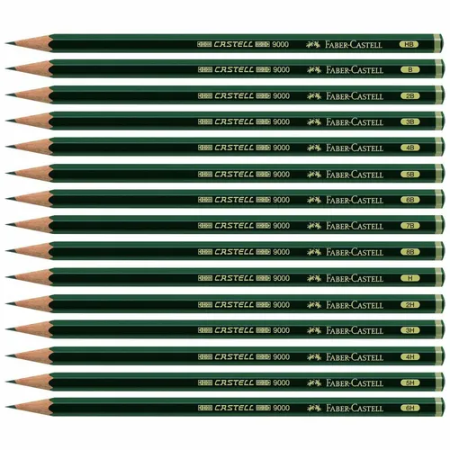 FABER CASTELL Bleistift 9000 8B-6H [Härte wählbar]