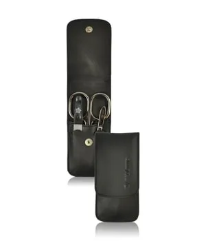 Pfeilring Basic Taschenetui 0111 Schwarz Maniküre-Set - Maniküre-Set aus hochwertigem Nappaleder mit drei Original Instrumenten aus gehärtetem, korrosionsgeschütztem Stahl. Ideal für unterwegs - klein, handlich und perfekt verarbeitet.