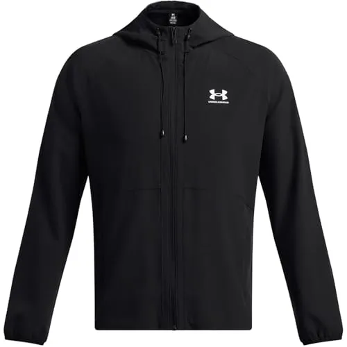 Under Armour Stretch Wvn Windbreaker EU Black White L - Funktionsjacke für Herren, leicht und winddicht, ideal für aktive Sportler. Die UA Storm-Technologie sorgt für Wasserabweisung und Atmungsaktivität.