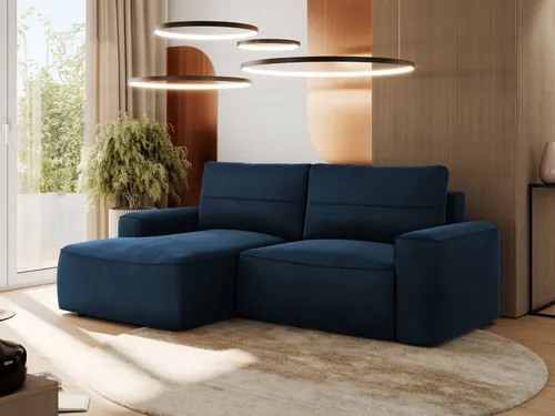 MKS Ecksofa Dunkelblau 3-Sitzer L-Form mit Schlaffunktion in blau von MKS Meble