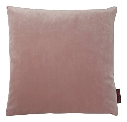 MAGMA Samt Uni Kissenbezug 40x40 cm - Rose,- samtig weich kuscheliger Stoff, rechteckiger Kissenbezug, für Wohnzimmer, Schlafzimmer, Büro und Gästezimmer Waschbar