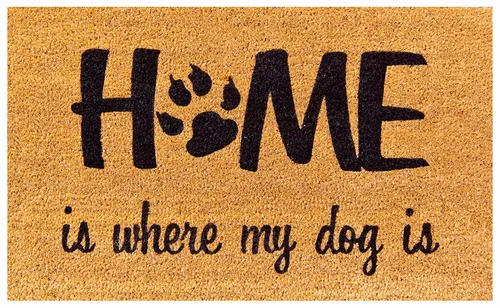 Kokosfußmatte Coco Design Home is where my Dog is 45 cm x 75 cm rutschhemmend