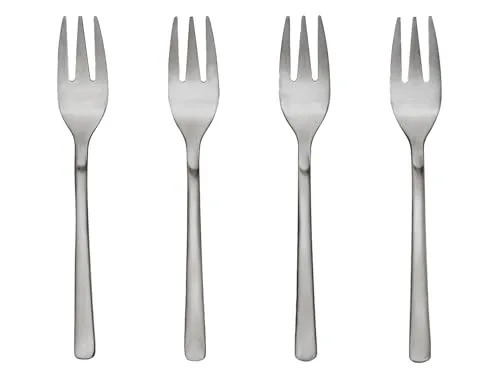 Broste Copenhagen Hune Kuchengabel Set (4 tlg.) - Kuchengabeln aus gebürstetem Edelstahl, edles Design für stilvolles Kuchenessen, ideal für festliche Anlässe oder den täglichen Gebrauch.