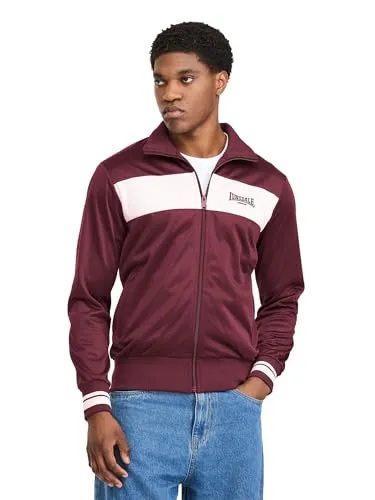Lonsdale Herren Trainingsjacke MEOLS, Oxblood/Ecru, XL - Stylische Trainingsjacke von Lonsdale in regulärer Passform. Hergestellt aus 100% Polyester, bietet sie hohen Tragekomfort und ist perfekt für sportliche Aktivitäten.