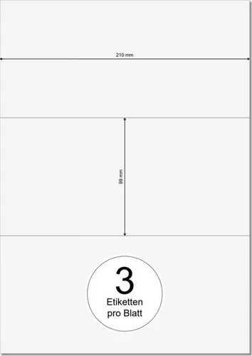 PRINTATION Papier-Etiketten (B210xH99mm) 100xA4 à 3 Eti. 1556625-GP