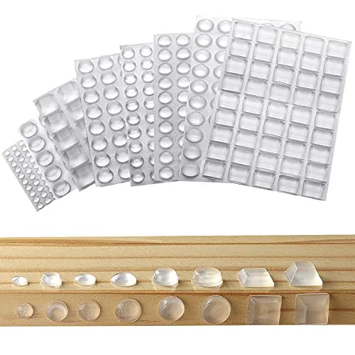 YEGUO Elastikpuffer, 320 Stück Gummipuffer, Schutzpuffer, transparente Möbelpuffer, selbstklebende Gummifüße, Gumminoppen, Geräuschdämpfungspads, Anschlagpuffer, 8 Größen
