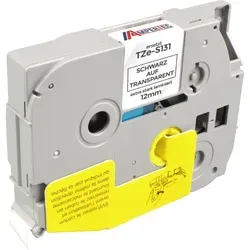 P-Touch Band kompatibel zu TZe-S131 schwarz auf transparent 12mm / 8m laminiert extra