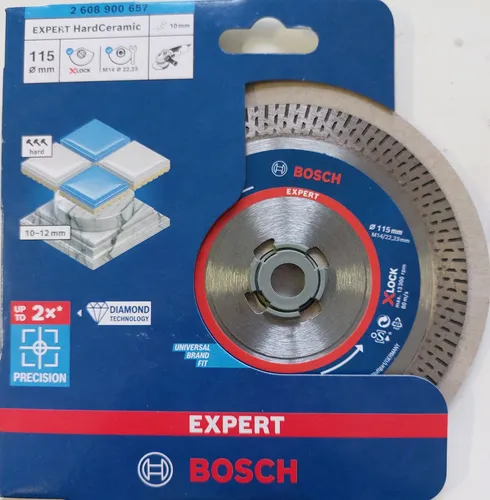 Bosch Expert HardCeramic X-LOCK Diamanttrennscheiben 115 mm - Schleif- & Trennscheiben mit X-LOCK-System für schnelle und einfache Montage, ideal für präzise Schnitte in Keramik und andere harte Materialien.