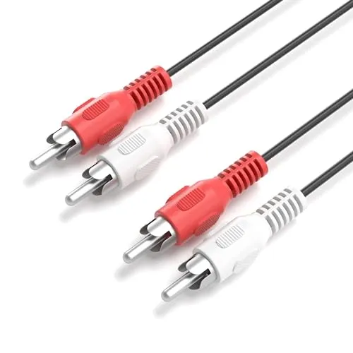 JAMEGA - 10m Cinch Audio Kabel | 2 Cinch-Stecker Stereo Kabel für Verstärker, Hifi-Anlage, Hifi-Receiver, Heimkino, Blu-Ray Player uvm.