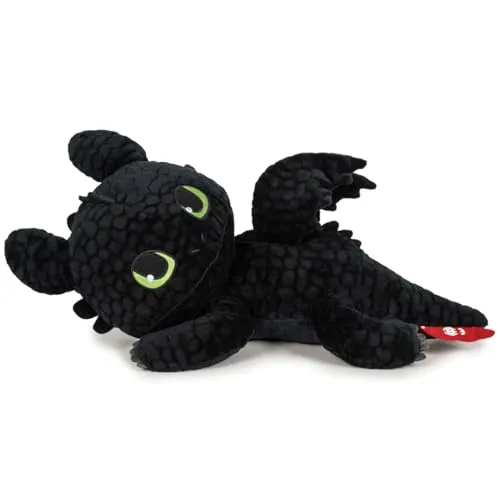 TA&MA Drachenzähmen leicht gemacht – schwarzer Nachtdrache inspiriert von Ohnezahn – Kuscheltier & Stofftier – Verschiedene Modelle & Größen – weiches Plüschtier für Kinder & Fans (Liegend 30 cm)
