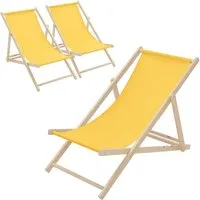 3er Set Klappbare Liegestühle Gelb - Strandliege & Gartenstuhl - Liegen für Innen und Außen, klappbar und atmungsaktiv, hohe Belastbarkeit bis 120 kg, ideal zum Entspannen im Garten oder am Strand.