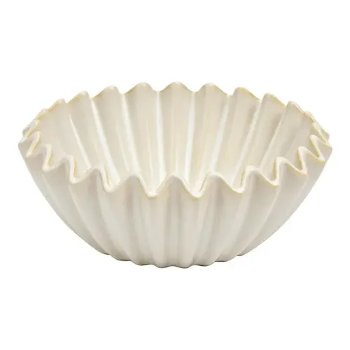 Dekoschale aus Keramik, Weiß, 20x8x20 cm in weiß von Wurm GmbH