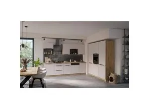 Küche SOLANO LOFT 280 + 180 cm - Einbauküche in Kaschmir beige und Eiche Artisan - Küchenzeile in modernem Design mit Softclose-Funktionen und viel Stauraum. Ideal für kreative Köche, die eine elegante und funktionale Küche suchen.