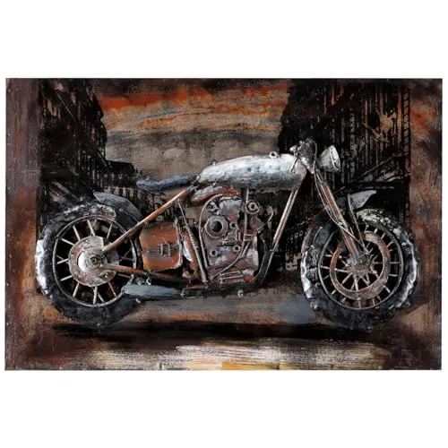 Wandbild Motorcycle 60 x 40 cm Metallbild 3D-Bild Relief Unikat Handmade Motorrad Motiv