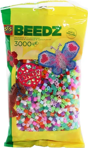 SES Deutschland 00777 - Bügelperlen, Girly Mix, 3000 Stück